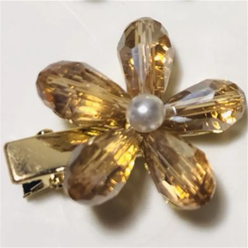 10 шт./лот модная детская заколка с кристаллами и цветами Винтажная для волос со