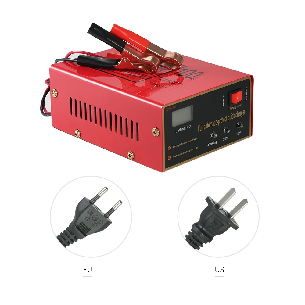

12V/24V Intelligent Automatic LED Charger Pulse Repair Type Maintainer battery charger for Lead Acid Lithium Battery 140W AC220V