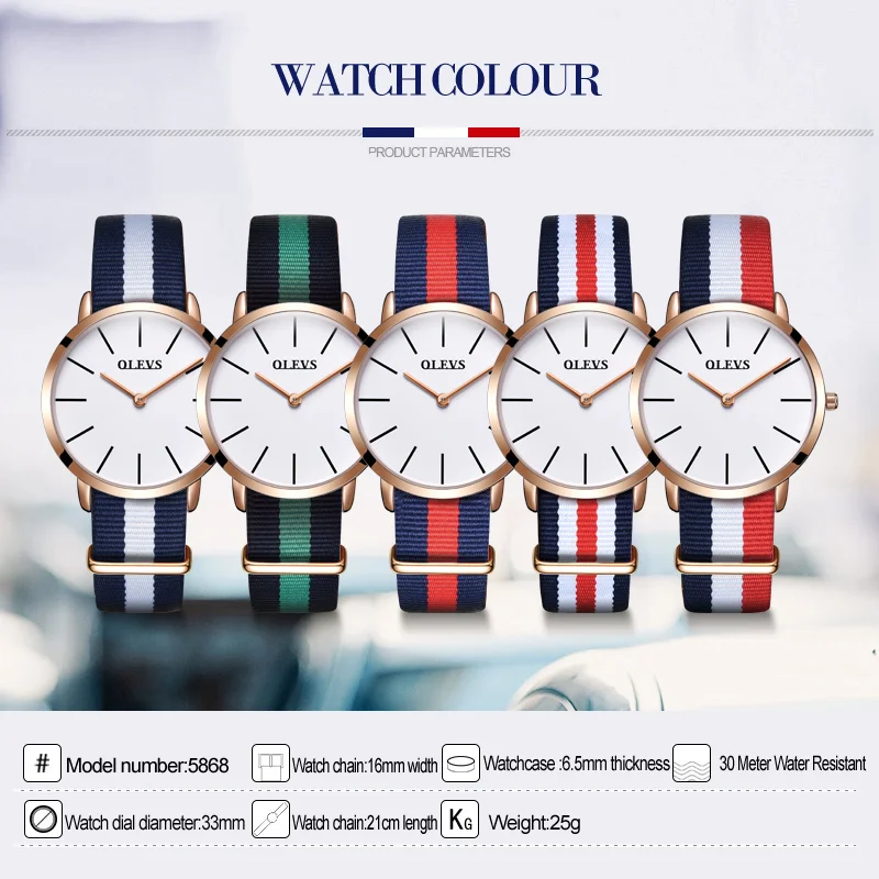 Relojes Mujer модный нейлоновый ремень женские кварцевые часы тонкий Циферблат