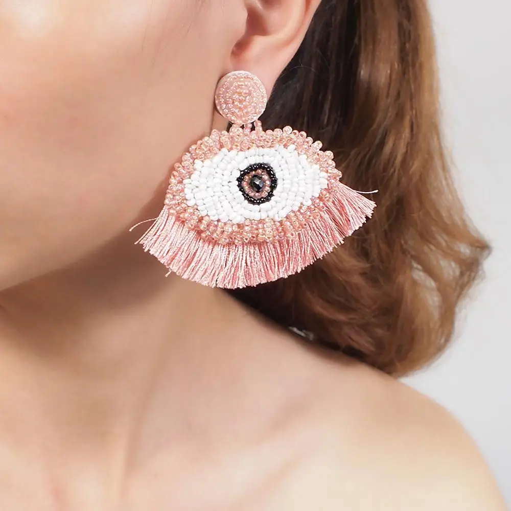 Женские винтажные серьги подвески MANILAI ручной работы яркие с