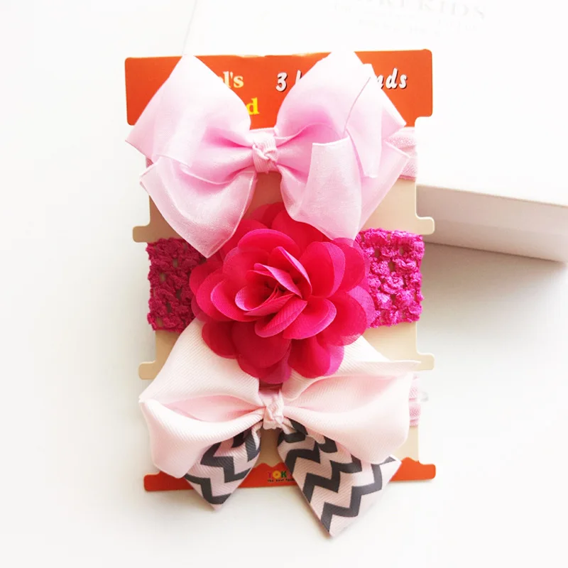 3pcs/set Baby Hair Band Newborn Toddler Elastic Flower Headband Cotton Bowknot Haarband For Girls Headwear Accessories KF15 | Детская
