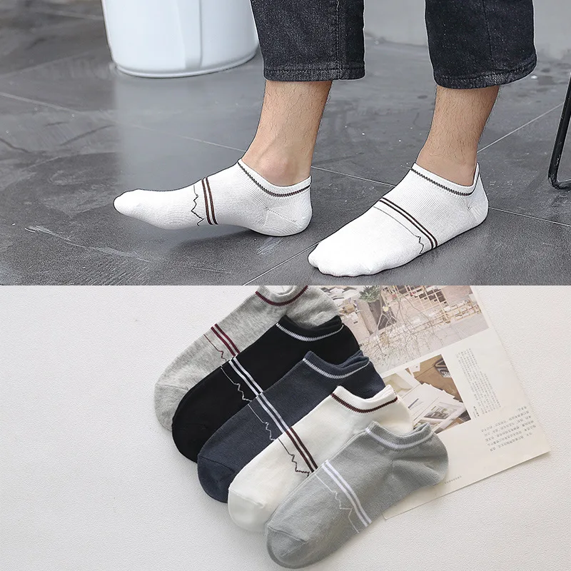 10pcs=5 Pairs Spring Summer Men cotton Ankle Socks Men's Business Casual Short Socks Male invisible socks silicone anti - skid