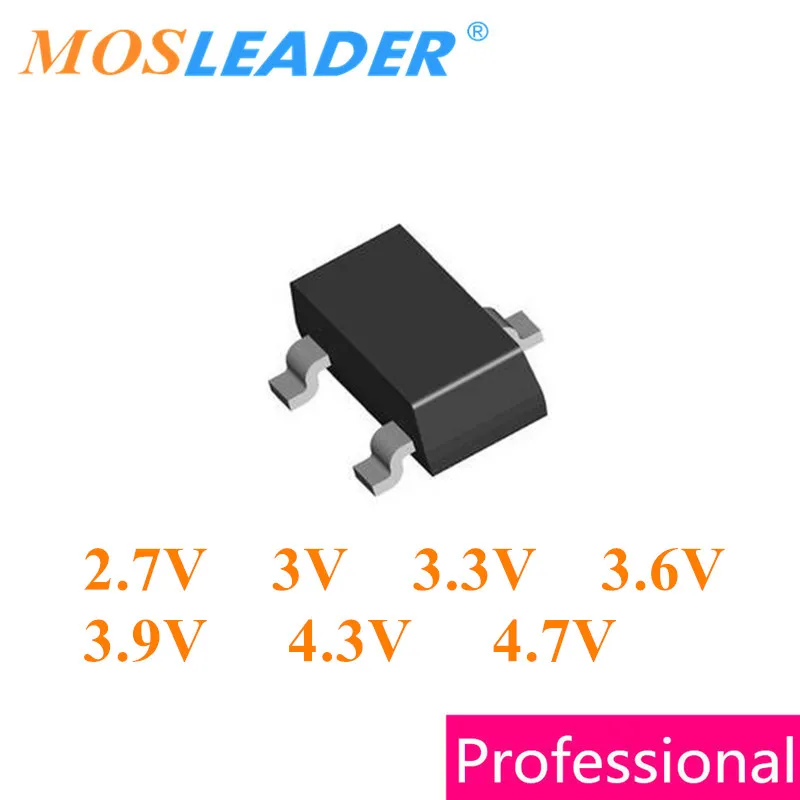 Mosleader 3000 шт SOT23 BZX84C2V7 2 7 V BZX84C3V 3V BZX84C3V3 3 BZX84C3V6 6 BZX84C3V9 9 BZX84C4V3 4 bzxc44.7 V|Запасные части| |
