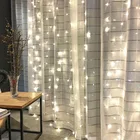 СВЕТОДИОДНАЯ Гирлянда-сосулька 3x3 м, 304 светодиодов, Рождественская светодиодная занавеска С дистанционным управлением, украшение для свадьбывечерниезанавескисада