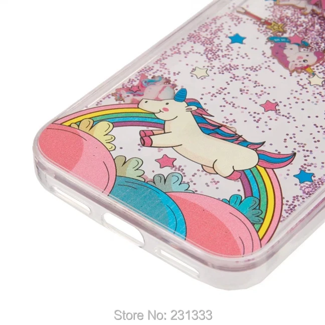 C-ku Liquid Quicksand Glitter Unicorn Hard PC TPU Case For Iphone X 8 7 PLUS 7plus I7 6 6S Star Cartoon Cover Skin Fashion 50pcs | Мобильные