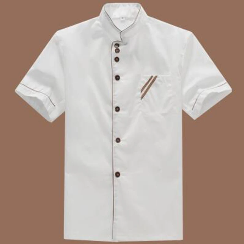 Мужская и Женская куртка шеф-повара с коротким рукавом для отеля кухни кофейного