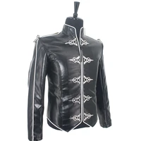 classic xxs 4xl mj michael jackson mens jacket v8 retro england black leather jacket