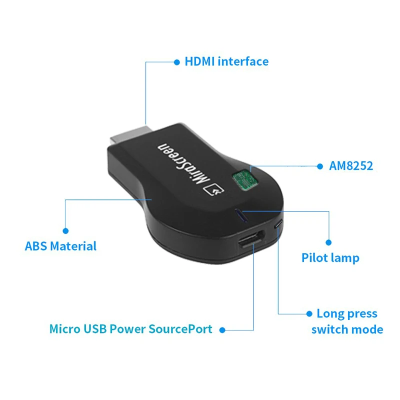 Hessy MiraScreen беспроводной HDMI OTA tv Stick Смарт ТВ ключ HD беспроводной приемник DLNA AirPlay Miracast Chromecast 2 для телефона тв