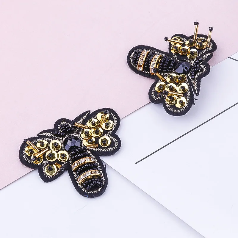 Женская Брошь с вышивкой ALLYES желтая брошь в виде пчел блестками и кристаллами