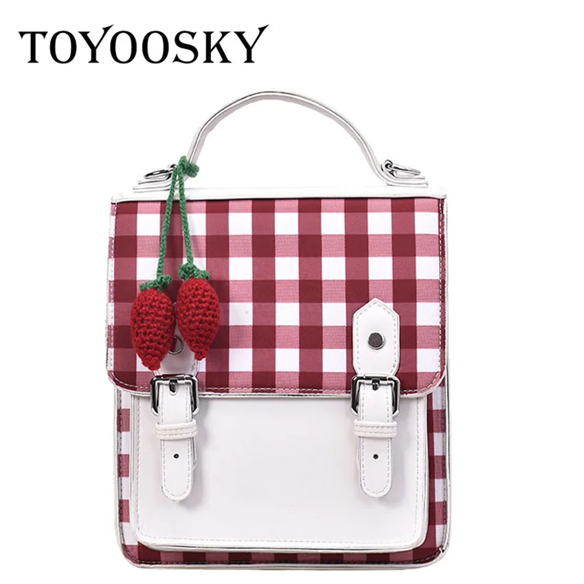 Женский рюкзак TOYOOSKY в Корейском стиле летние дорожные сумки клетку школьные на