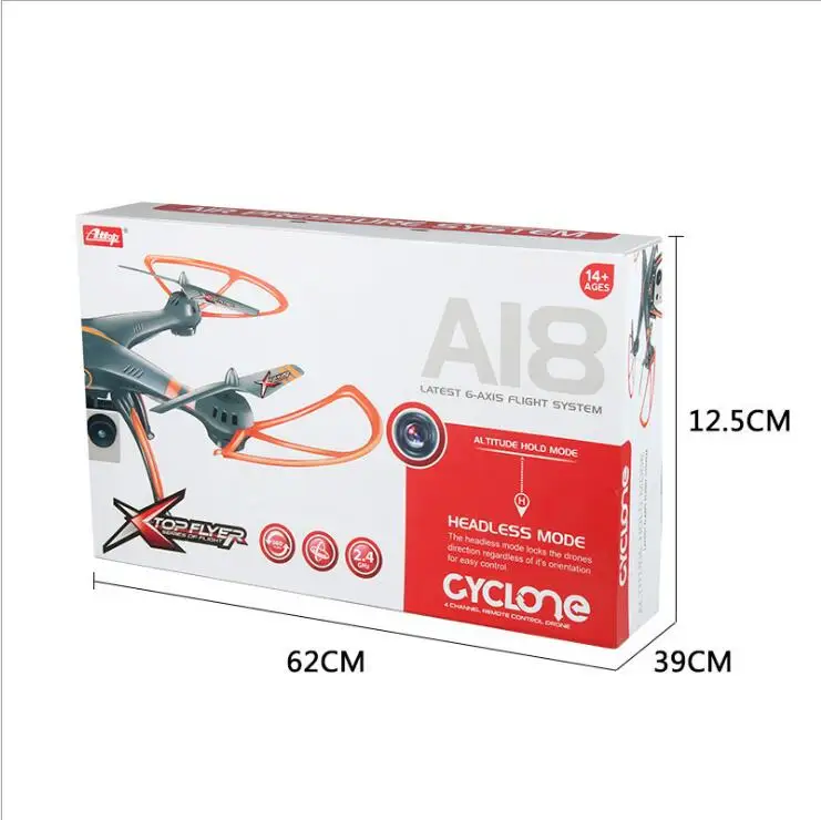 ПРОФЕССИОНАЛЬНЫЙ ВОЗДУШНЫЙ Радиоуправляемый квадрокоптер A18 2 4G 4CH 54 см с одним