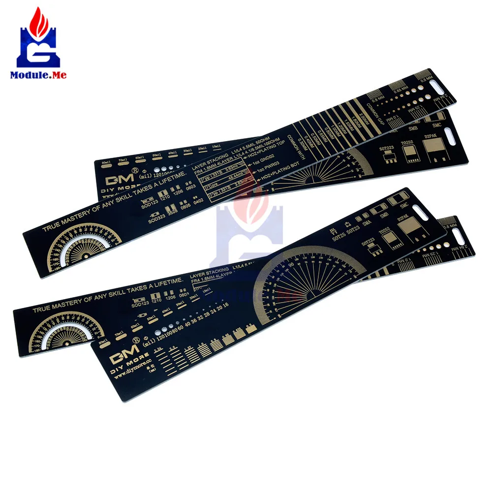 1 комплект 15 см 20 см 25 см PCB линейка Многофункциональный измерительный инструмент резистор микросхема конденсатора IC SMD диодный транзистор посылка 180 градусов