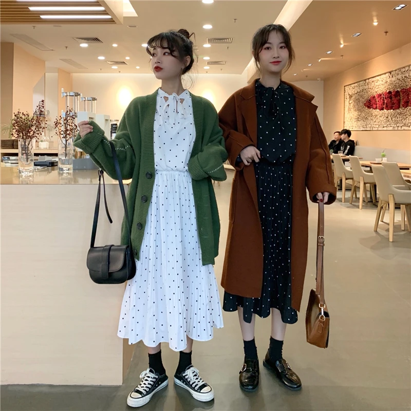 2 цвета Mihoshop Ulzzang Корейская женская модная одежда весеннее повседневное длинное