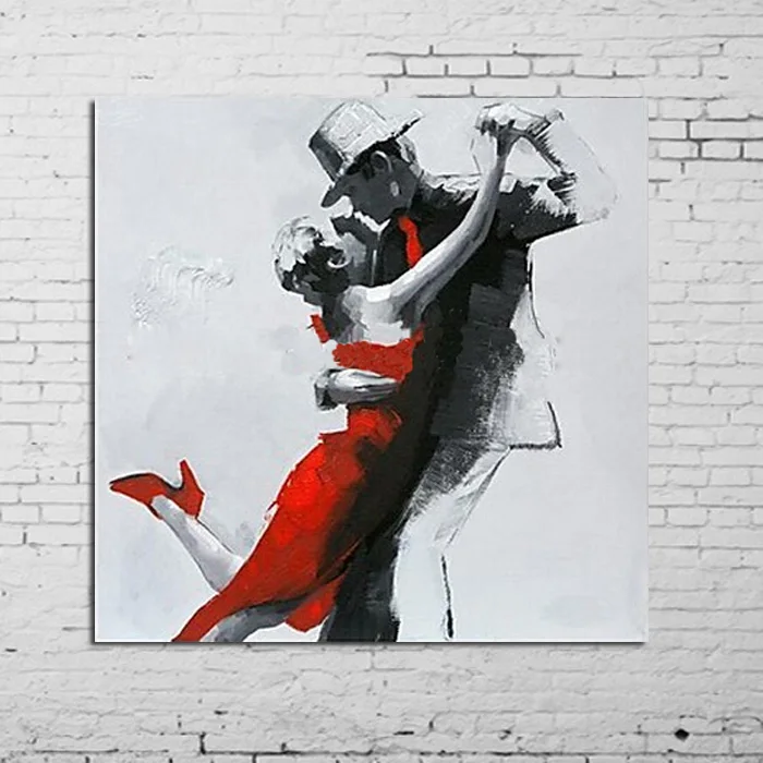 100% абстрактные настенные картины с ручной росписью танцевальные влюбленные