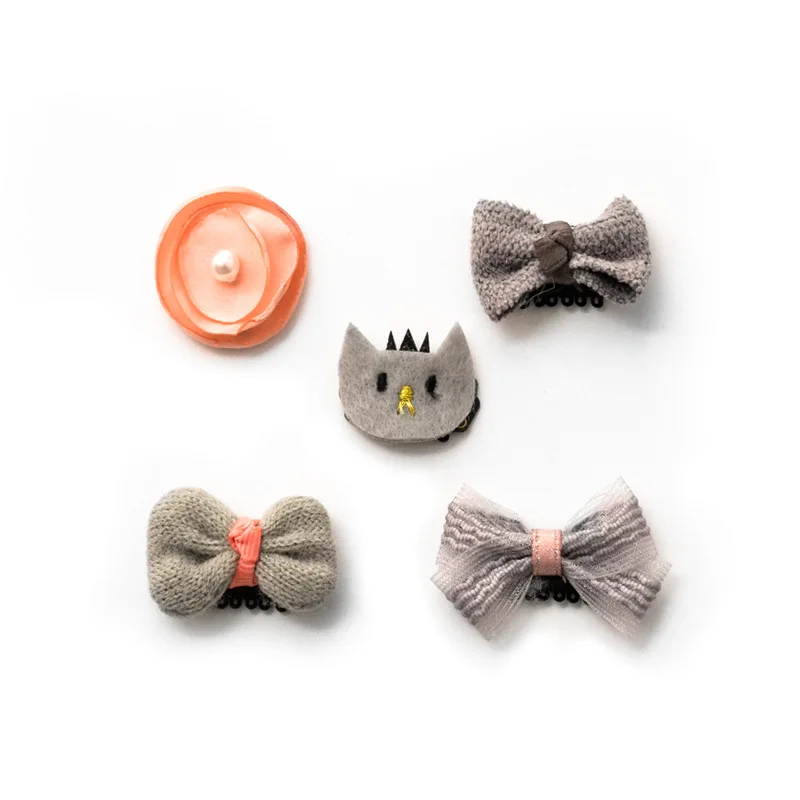 5 шт./компл. заколки для волос с цветочным бантом детские звездами Мультяшные