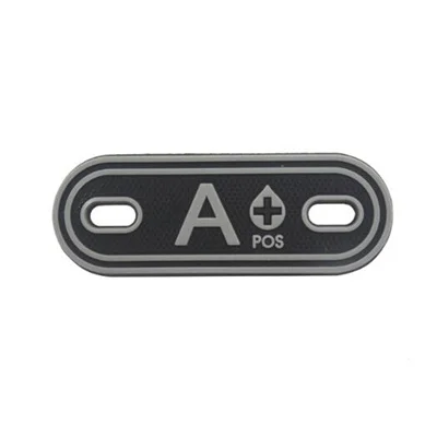 GRAY A Командные спортивные сувениры 3D ПВХ A+ B+ AB+ O+ положительный тип крови группа патчи тег тактический военный Резиновый значок тег для сумки обувь - Цвет: GRAY A