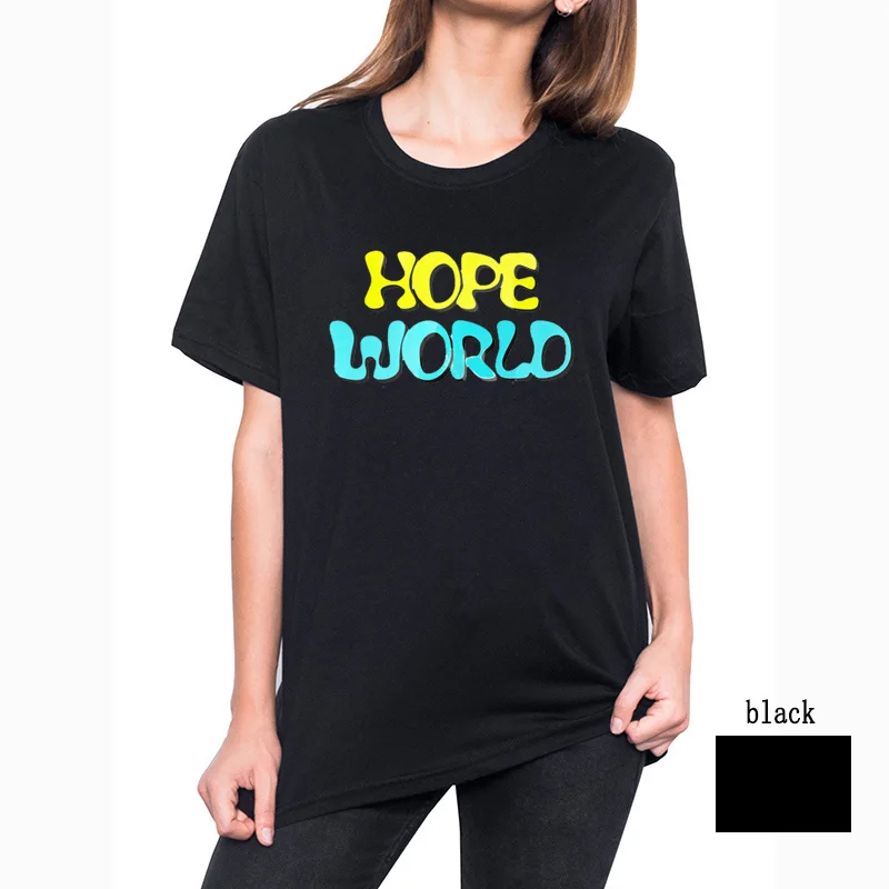 Рубашка цвета радуги Hope футболка J Jung Hoseok рубашка World Bias Cypher Ddaeng рубашка|Футболки| |