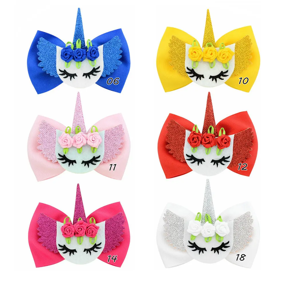 Заколки для волос с бантом в виде милых глаз 6 шт./лот бутиковая лента бант рогом