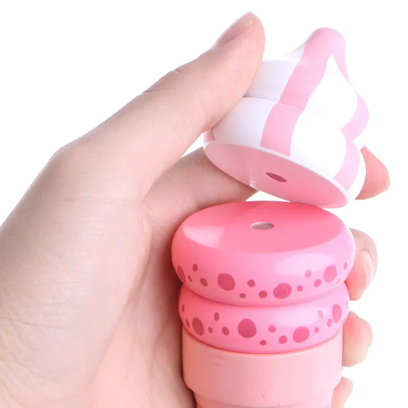 

Wooden Food Magnetic Pretend Play Connected Ice Cream Children Kid Gift Toy Game