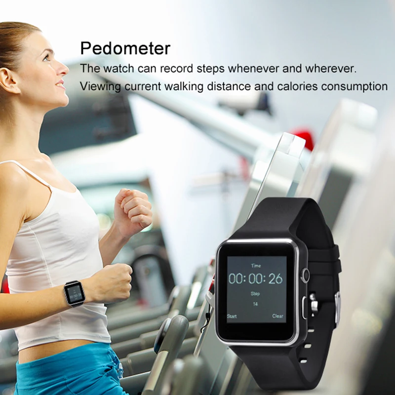 ABGN Hot-Bluetooth Smart Watch X6 Sport Passometer Smartwatch with Camera Support SIM Card Whatsapp Facebook for Android Phone |