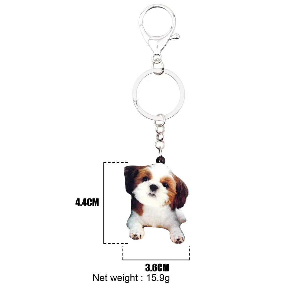 WEVENI акриловые милые китайские Shih Tzu собака брелок искусственные украшения для