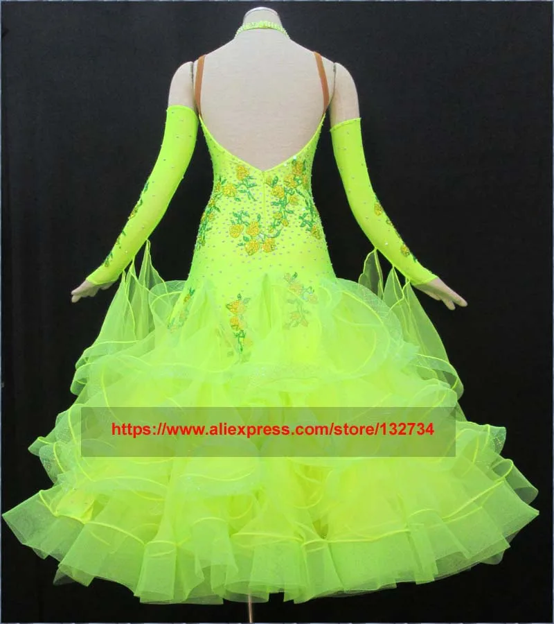 

Standard Ballroom Waltz Dress For Women Customized Red Ballroom Competition Dancing Skirt Flamenco Dance Dresses
