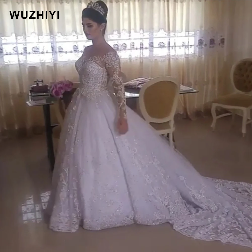 Роскошное Свадебное платье wuzhiyi с открытой спиной свадебное в стиле ампир