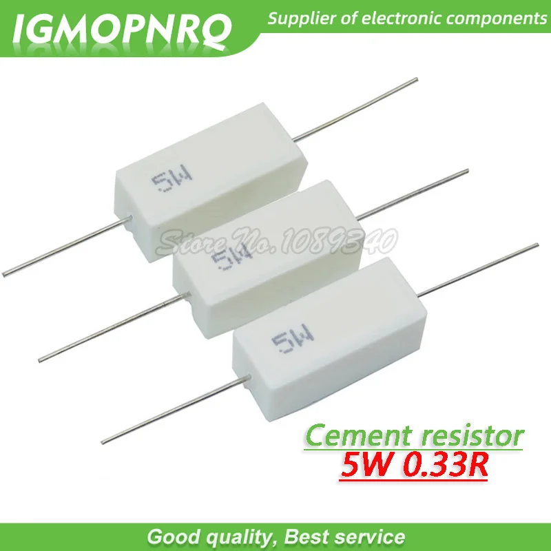 

10 шт. 5 Вт 0,33 Ом резистор сопротивления цемента 0.33R 0.33ohm GMOPNRQ