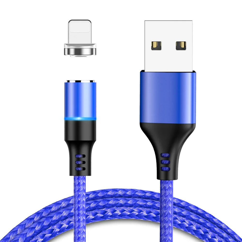 Blue Color FLOVEME 3A Магнитный кабель зарядное устройство Micro usb type C кабель освещения для iPhone X XR Redmi K20 Pro Кабель Быстрая зарядка провод - Цвет: Blue Color