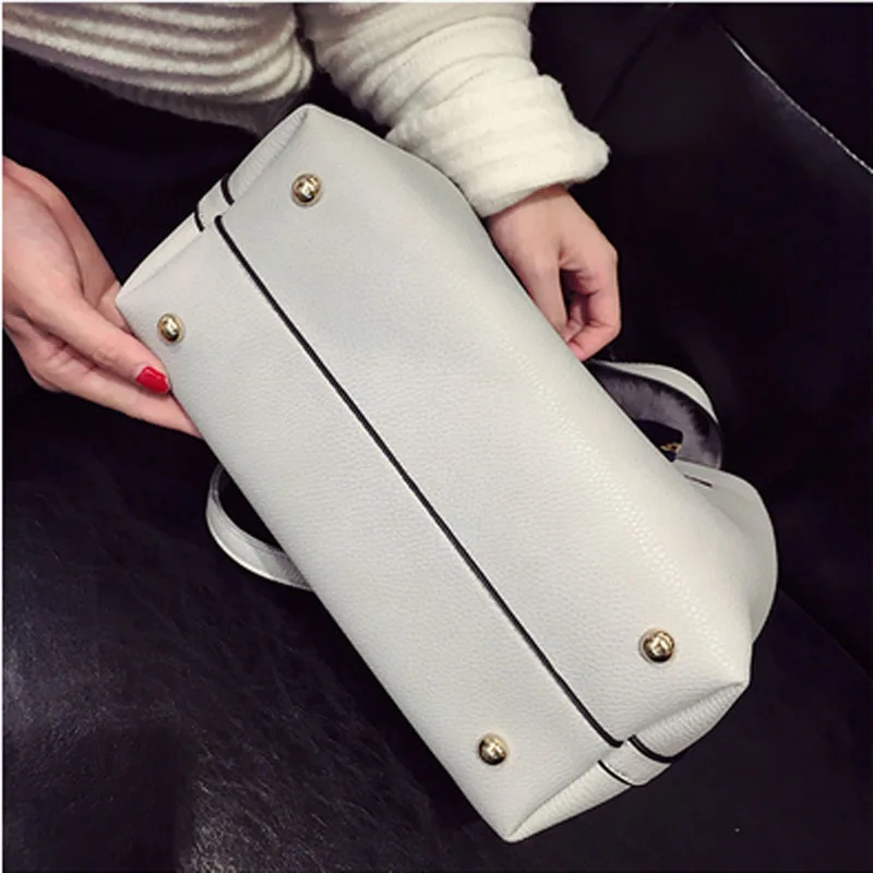 Модная мягкая женская сумка из искусственной кожи через плечо двух частей