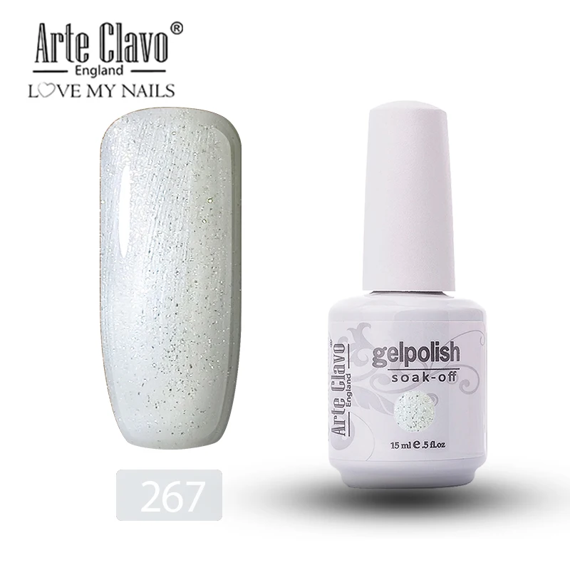 267 Arte Clavo Soak Off УФ-гель для ногтей 15 мл серый темный цвет Гель-лак для нейл-арта лак для ногтей гель лак Lucky Gel Nails - Цвет: 267
