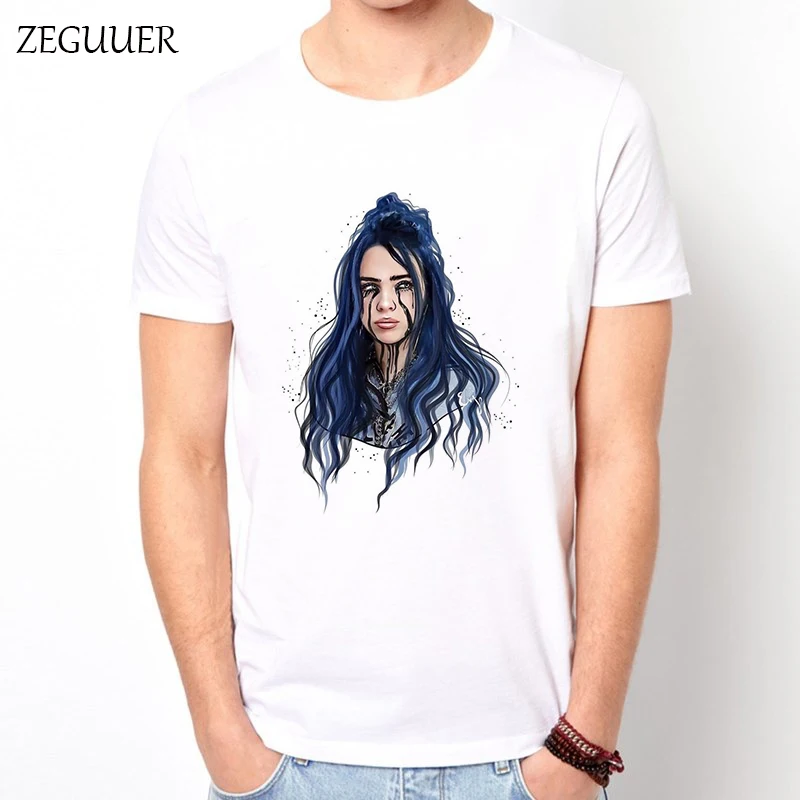 Billie Eilish футболка с коротким рукавом, футболка Harajuku, уличная одежда с принтом, Модная хлопковая Мужская футболка с круглым вырезом, повседневная одежда - Цвет: 11