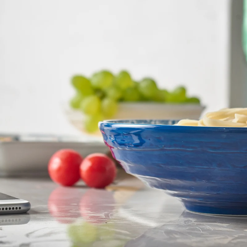 Ручная роспись синий и белый фарфор посуда японский стиль керамическая миска для