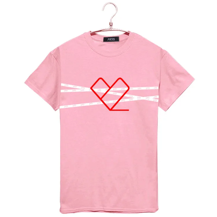 

Summer style kpop 2pm 6nights concert member same o neck t shirt fashion unisex peach heart printing short sleeve t-shirt