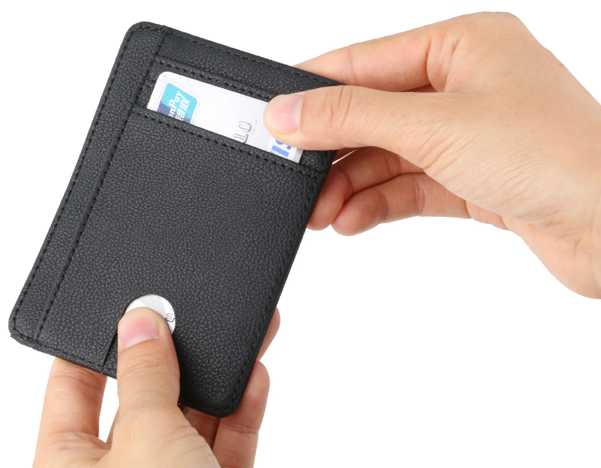 RFID блокирующий мужской кожаный бумажник тонкий кредитный держатель для карт бизнес мужской портативный мини кошелек для путешествий для мужчин