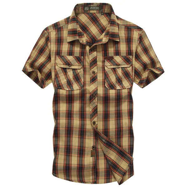 Free Shipping! 2014 New hot Summer Autumn outdoor casual male military short-sleeve plaid man shirt plus size 100% cotton 528 |