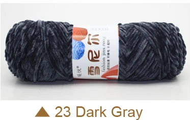 23 dark gray 400 г шенилловая цветная и приятная для кожи пряжа для свитера, шапки, шарфа тепло и удобно - Цвет: 23 dark gray