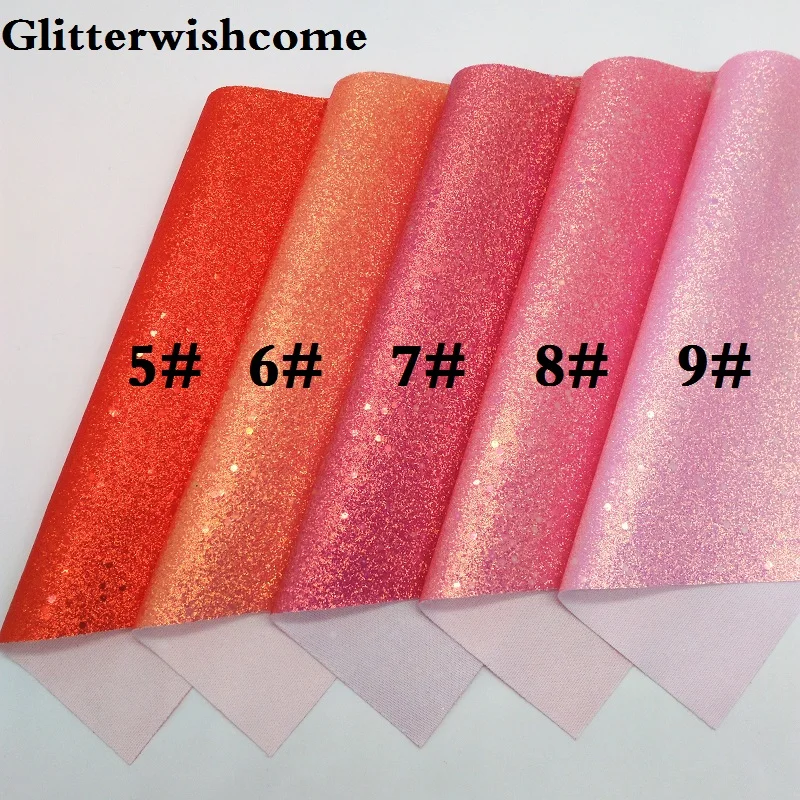 Glitterwishcome 21X29 см A4 размер винил для бантов тонкий Fluo блестящая кожаная ткань винил для бантов, GM177A