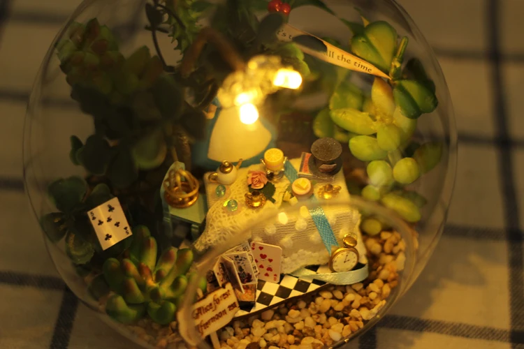 Diy Кукольный дом мини стеклянный шар кукольные домики модель Miniaturas Casa De Bonec ручной работы деревянный миниатюрный кукольный домик игрушка подарок на день рождения