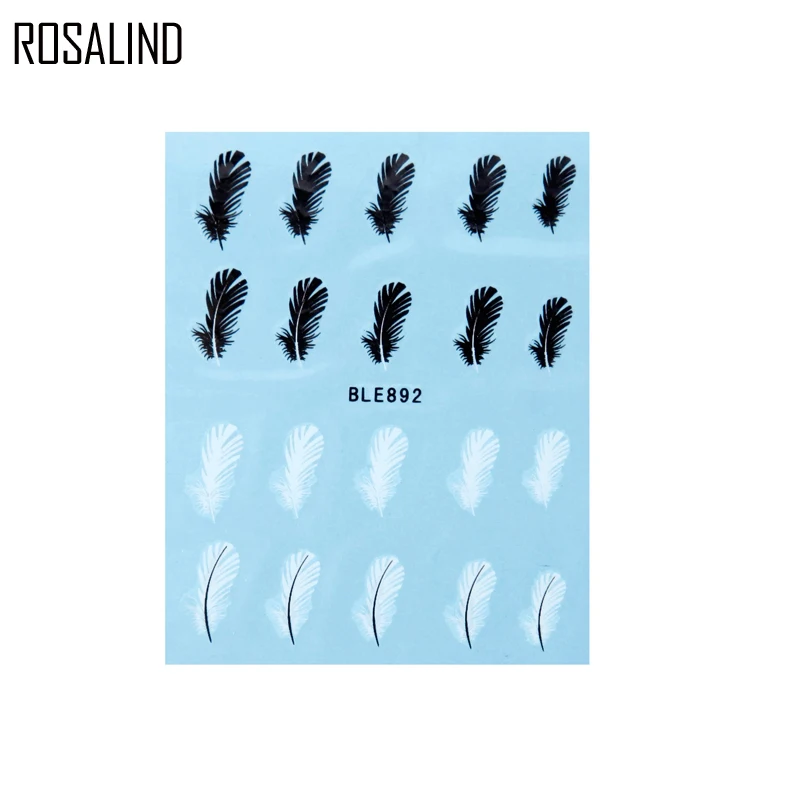 ROSALIND черные белые крылья 3D трафаретная наклейка для ногтей для маникюра наконечники для украшения ногтей гель лак для ногтей Наклейка s