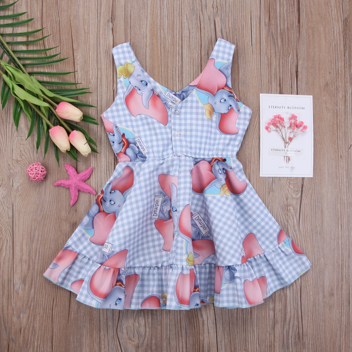 

PUDCOCO Newest Kids Baby Girl Princess Animal Plaid Elephant Sleeveless Dress Outfits Cute Pop Clothes Sundress Summer Suit 1-6Y