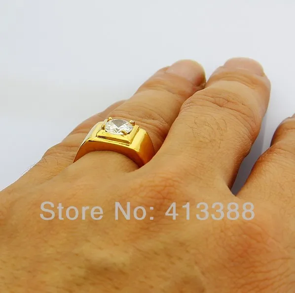 JR022 Высокое качество 24K золотое покрытие мужское ювелирное изделие внутри кольцо