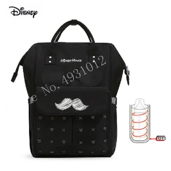 Disney Мумия сумка для женщин Многофункциональный подгузник ребенок USB бутылка изоляция мешок для беременных большой емкости пеленки рюкзак розовый - Цвет: Mickey 3