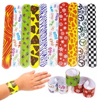 100pcs popular assorted colors smiley face stripe snow flower magic ruler xmas slap band bracelets christmas gift bracelet
