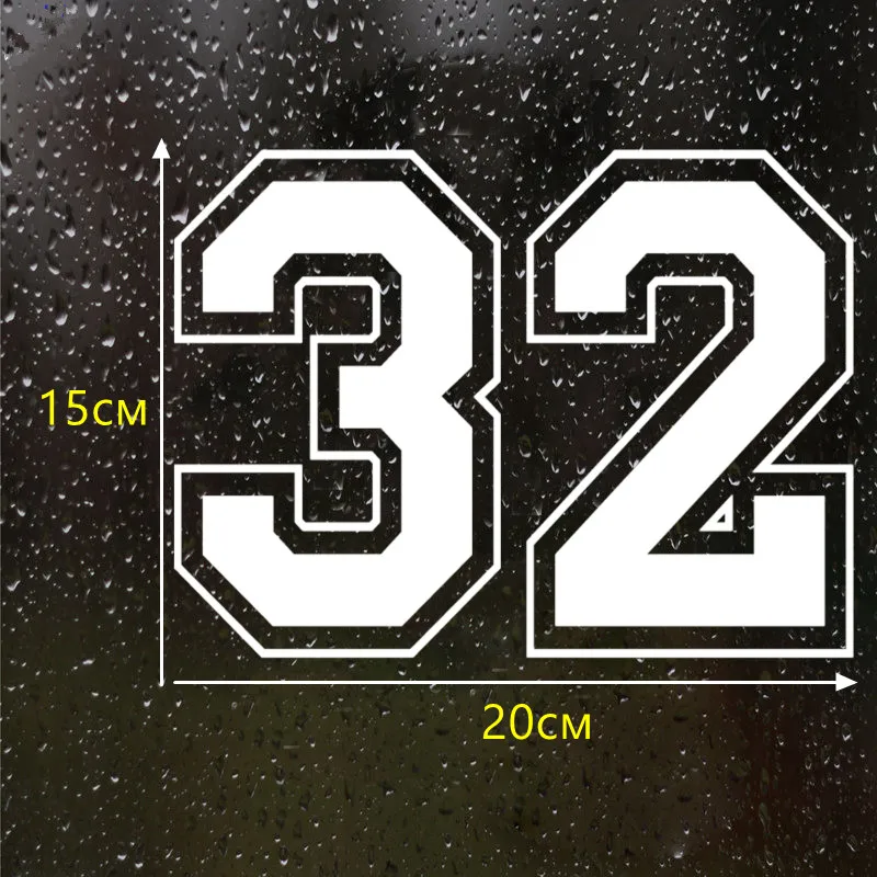 CK2080#20*15см наклейки на авто Индивидуальные цифры 32 водонепроницаемые машину