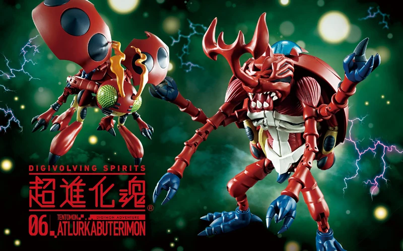 BANDAI Digivolving spirts Digimon monster Tentomon Atlur Kabuterimon фигурка модель модификация деформируемая
