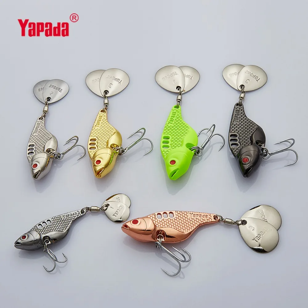

YAPADA VIB 302 большой живот 10 г/15 г/20 г/25 г тройной крючок + вращающиеся пайетки 43 мм/49 мм/54 мм/58 мм многоцветные металлические приманки для рыбы VIB
