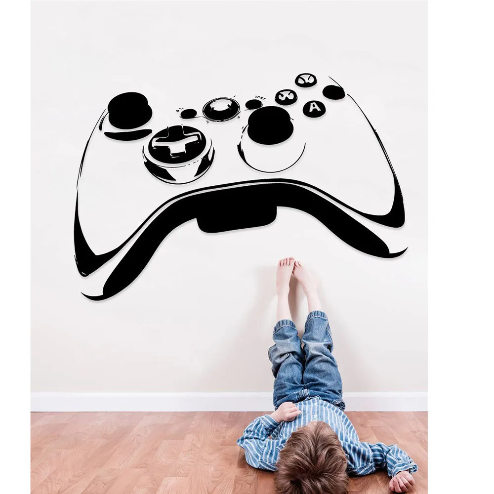 Ps4 контроллер видеоигр Наклейка на стену для мальчиков комната большой X box