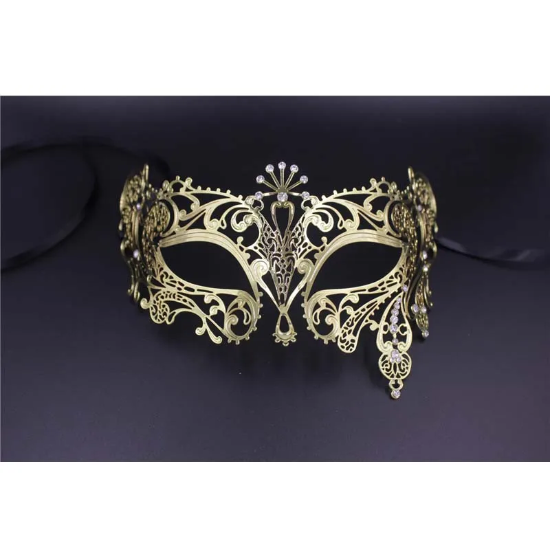 Чистые металлы венецианские маски высокого качества Серебряный Бал-маскарад