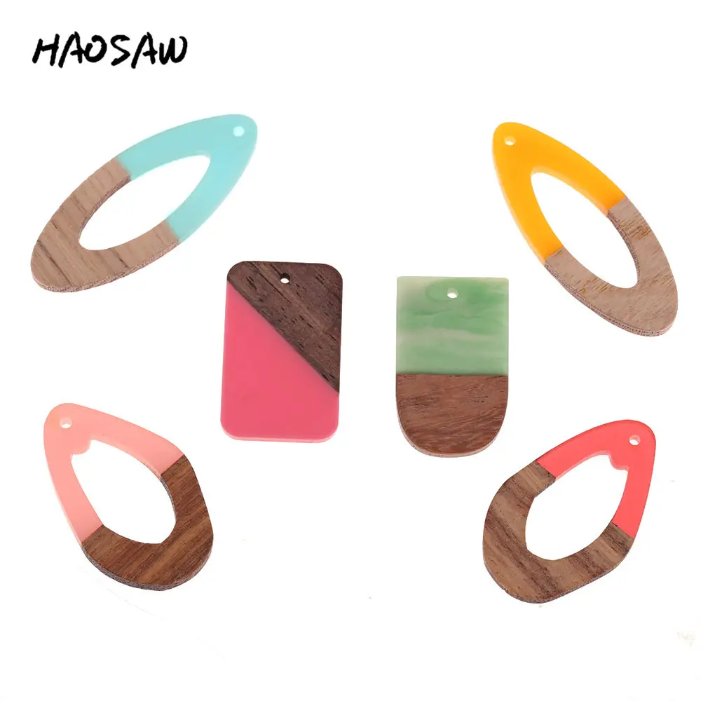 HAOSAW выбрать 4 шт./лот мульти дизайн/половина дерева/материал деревянной смолы/DIY